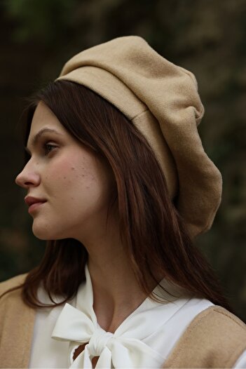 KÜÇÜĞÜM BUTİK Women's Beige Stamp Painter Hat