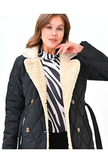 modasindoma Women's Maxi Length Sheepskin Coat