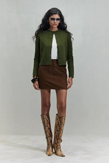 Suud Collection Green Jenny Buttoned Cardigan