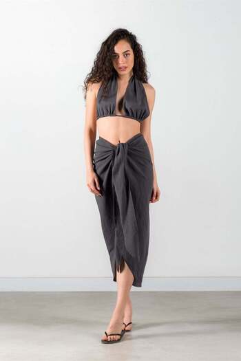 Barine Linen Pareo Anthracite