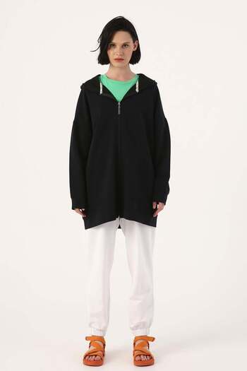 ALLDAY Navy Blue Zippered Sweat Cardigan