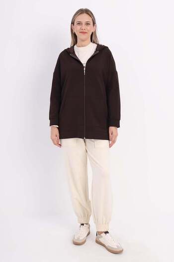 ALLDAY Bitter Coffee-Zip Sweat Cardigan