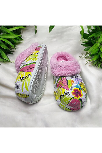 GEZER Pink Eva Girl's Slippers - Fur Inside, Outside