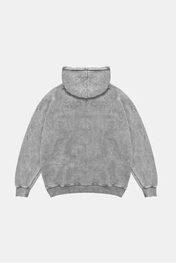 Sekizbiraltı Flame Stone Printed Oversize Unisex Λευκό Hoodie που πλένεται