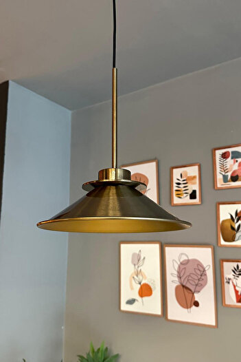 Bamyum Nantes Eskitme Rengi İnce Eskitme Başlık Metal Sarkıt Avize Modern Restoran Salon Retro Sarkıt Model