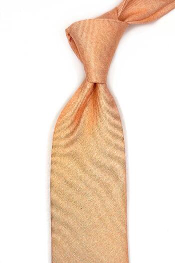 Kravatkolik Novellara Style Orange Plain Italian Silk Tie Hrk1865