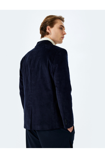 Koton Uzun Kollu Mono Yaka Pamuklu Kadife Blazer Ceket