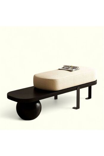 KURLUMOBİLYA Siyah Bench Puf (100) Cm Uzunluk