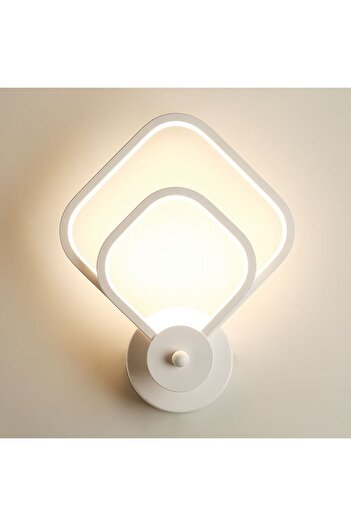 Lambadar İç içe Kare Plafonyer Led Beyaz Işık Ultra Power Led Avize Salon Hol Yatak Odası Ledli Aplik Avize