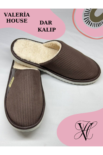 Mode Cool Wool Unisex Slippers - Semi-Leather, Velvet Corduroy, Non-Slip Sole and Comfort