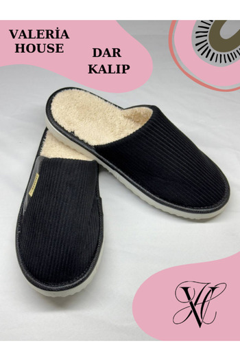 Mode Cool Wool Unisex Slippers - Semi-Leather, Velvet Corduroy, Non-Slip Sole and Comfort