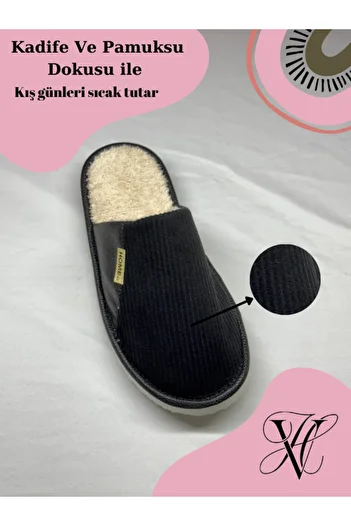 Mode Cool Wool Unisex Slippers - Semi-Leather, Velvet Corduroy, Non-Slip Sole and Comfort