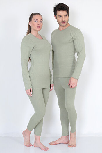 Isıl Termal 2-Piece Unisex Cotton Thermal Set| Hooded Thermal Leggings and Long Sleeve Undershirt Set