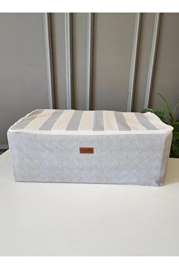 estrella paris Luxury Fabric under Bed Base Thick Washable Top Striped Fabric 60X40X20