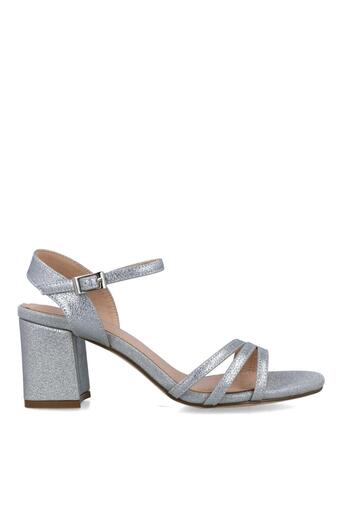 MENBUR WOMEN SHOES SILVER SANDAL, MID HEEL, WITHOUT PLATFORM