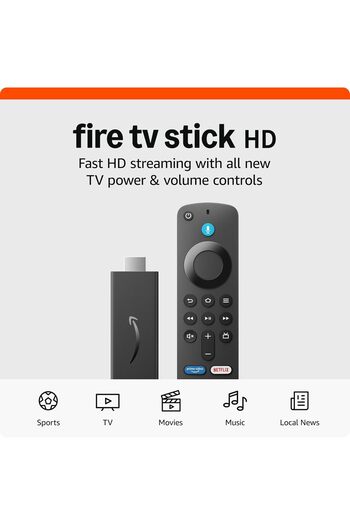 Amazon Fire TV Stick HD, free and live TV, Voice Remote, smart home controls, HD streaming