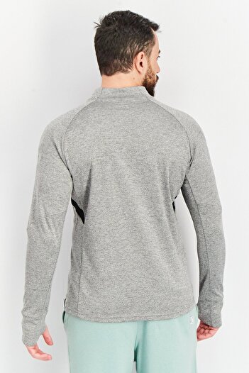 hummel Men Sportswear Fit Brand Logo Training Sweatshirts, Grey Combo