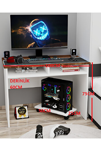 KONAK EV EŞYALARI Bilbo Çalışma Masası,MDF,Oyuncu Masası,Gamer Masa