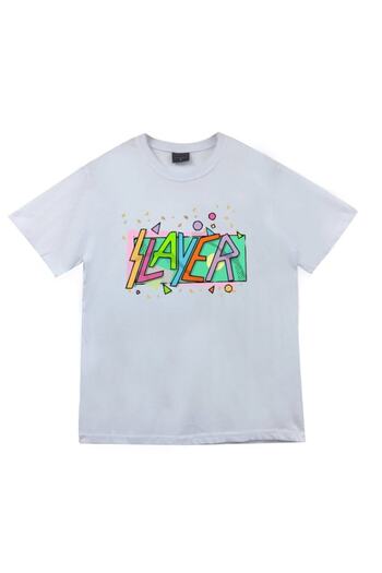 fame-stoned Slayer Printed Unisex 100% βαμβακερό λευκό μπλουζάκι