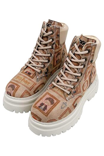 Dogo Women's Vegan Leather Beige Boots - Frames-Of-Hogwarts Design