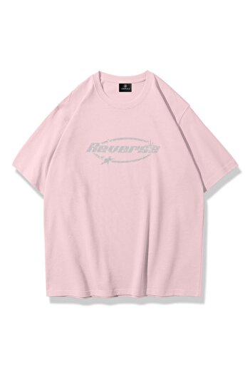 Trendiz Pink Unisex Stone Printed T-Shirt