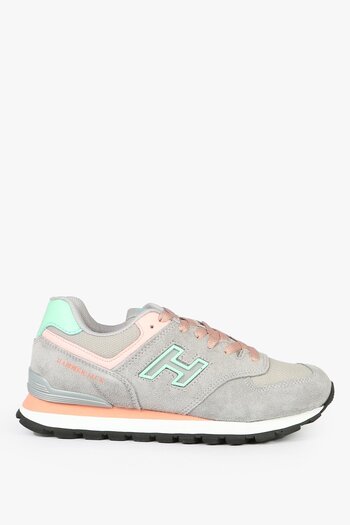 Hammer Jack Chile Genuine Leather Gray Salmon Women's Sneakers