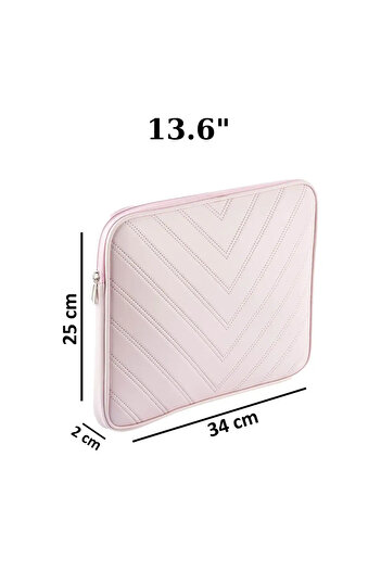 NS reliable Notebook Laptop Macbook Çantası Suni Deri 13"-13.6" Inç - 800-düz Açık Pembe