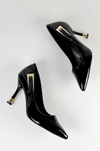 Preshley Women's Fascino Black Patent Leather Stiletto Heels