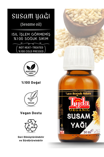 TİJDA Sesame Oil 100% Cold Pressed 50 ml