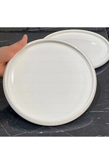 Karçiçeği Home 3'lü 24 cm Porselen Pasta ve Tatlı Tabağı Seti - Zarif ve Modern Tasarım