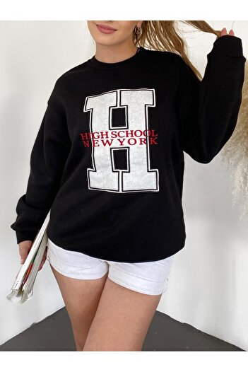 Modamorfo Front Embroidered Crew Neck Sweat Tunic