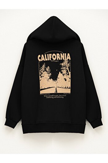 Modamorfo Hooded Back Printed Sweat Fleece