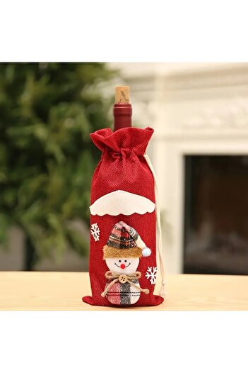 Dodemert Home Classic Red Linen Christmas & New Year & Bottle Case