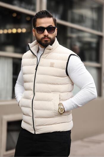 inpool Quilted Standard-Fit Puffer Vest - Stand Collar, Double Stitch 24Use2478