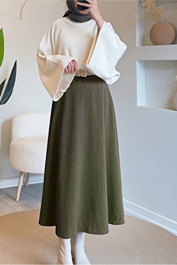 CNG MODA Scuba Fabric Hijab Flared Skirt - Puff