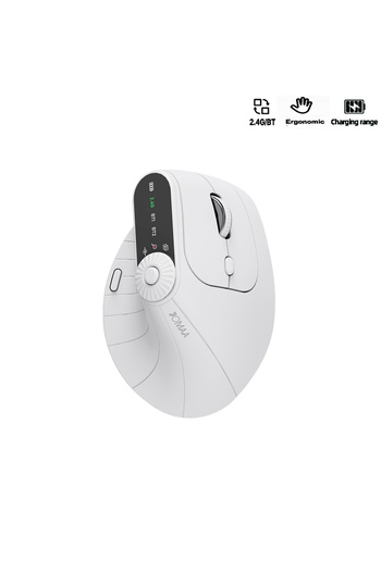 Choice white Multi-Device Vertical Ergonomic Mouse With Function Adjustment Kno Rechargeable 2.4G Bluetooth