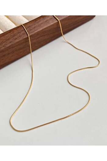 Eylülün Takısı Unisex Çelik Gold Renk 60 Cm İnce İtalyan Zincir Kolye