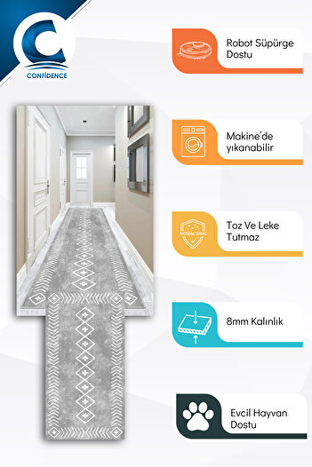 Confidence Home Machine washable non-slip base stain-resistant modern cutting runner kitchen runner carpet runner