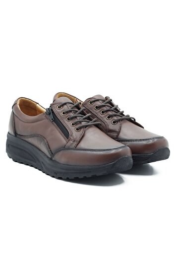 Barmea Genuine Leather Women's Casual Walking Shoes - 755 Coffee