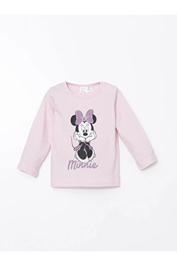 LC Waikiki LCW baby Lila Bisiklet Yaka Minnie Mouse Baskılı Kız Bebek Pijama Takımı