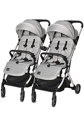LORELLİ Myla Ayrılıp Birleşebilen Kabin Set Ikiz Bebek Arabası - Grey