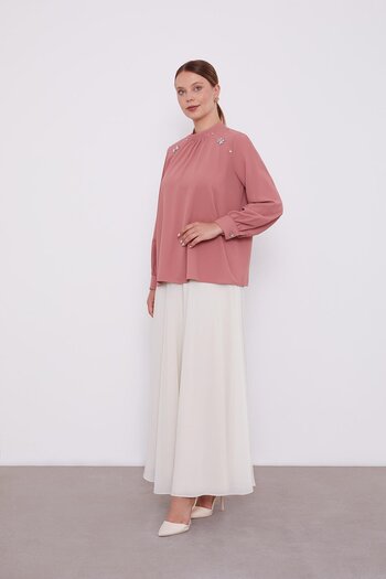 Levidor Powder Stone Embroidered Blouse
