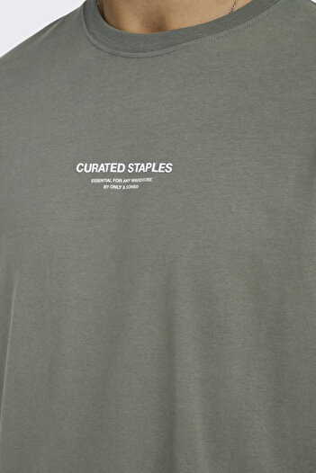 Only & Sons Onscurated Rlx Print Ss Tee Noos 22030925   Ασημένια επένδυση