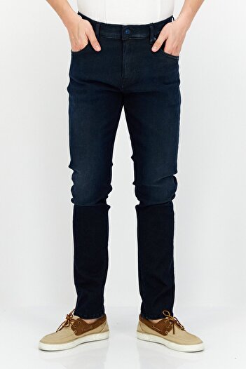 Replay Men Slim Fit Solid Stretchable Denim, Dark Navy