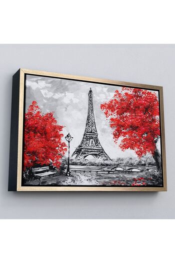 indispensablely Framed Paris Etfel Tower Oil Painting View Decorative Canvas Wall Painting-3508
