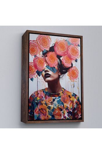 indispensablely Framed Flower Head Abstract Woman Painting-8009