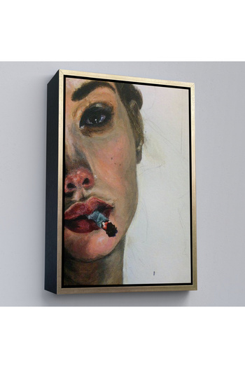 indispensablely Framed Painting of a Woman Drinking -6019