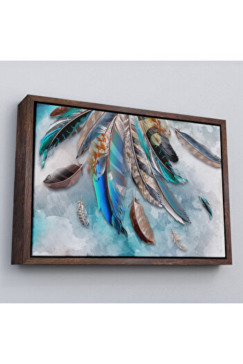indispensablely Framed Feather Decorative Canvas Wall Painting -3423