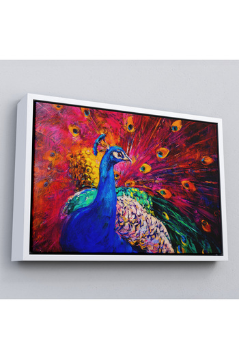 indispensablely Framed Multicolor Peacock Modern Art Canvas Wall Painting-1112