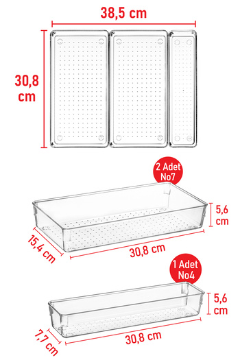 color house Transparent 3 Piece Organizer Box